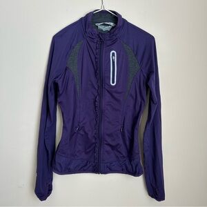 Athleta Purple Prevail Zip Ruffle Running Workout Exercise Jacket Size XS
